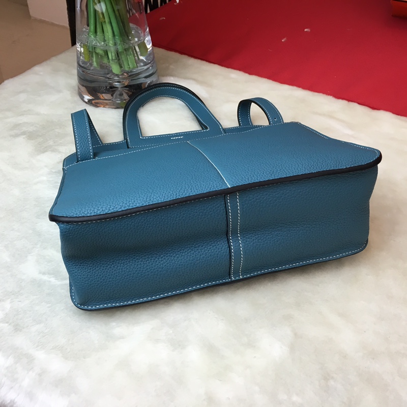 에르메스 할잔백31 블루 은장 소가죽